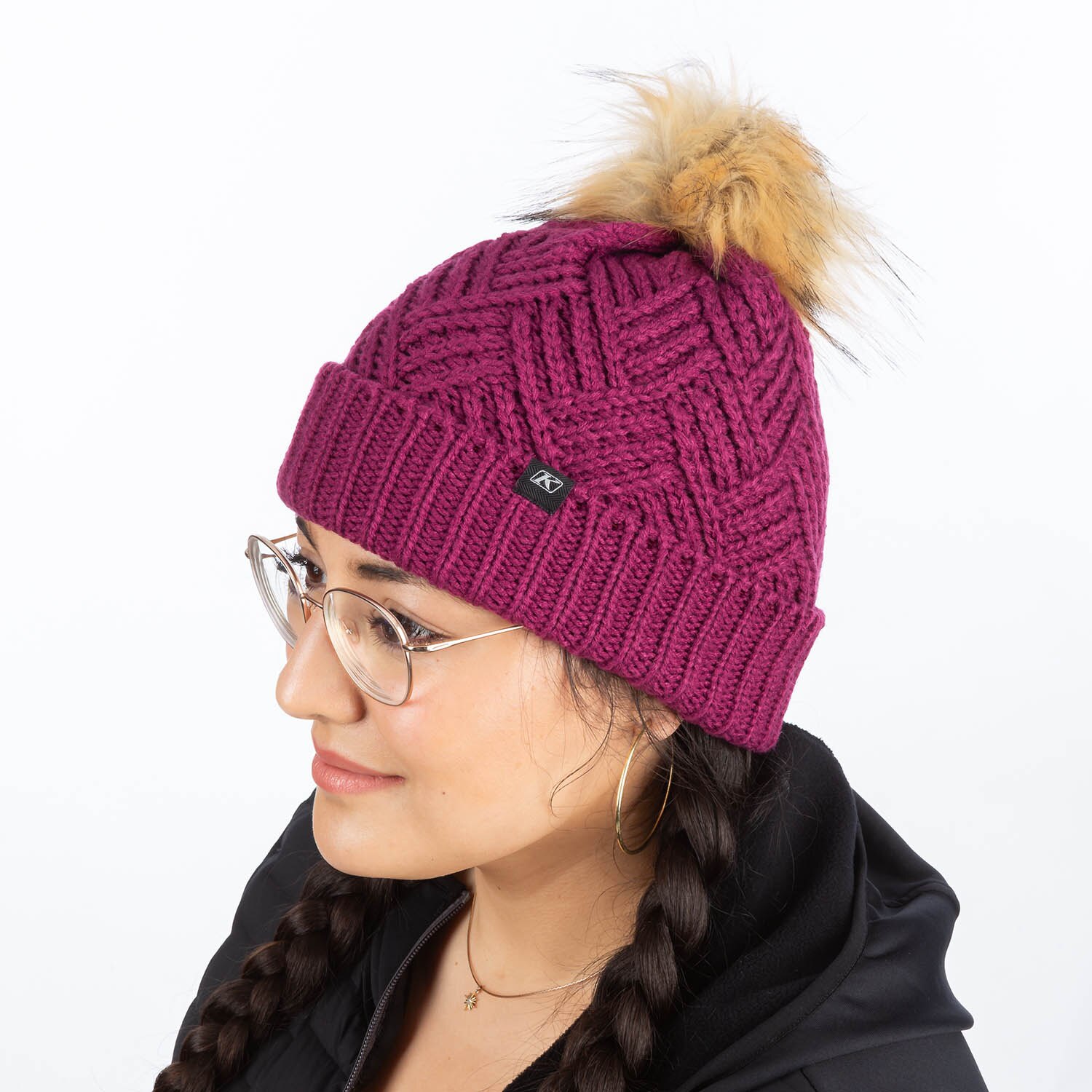 CHEVRON POM BEANIE