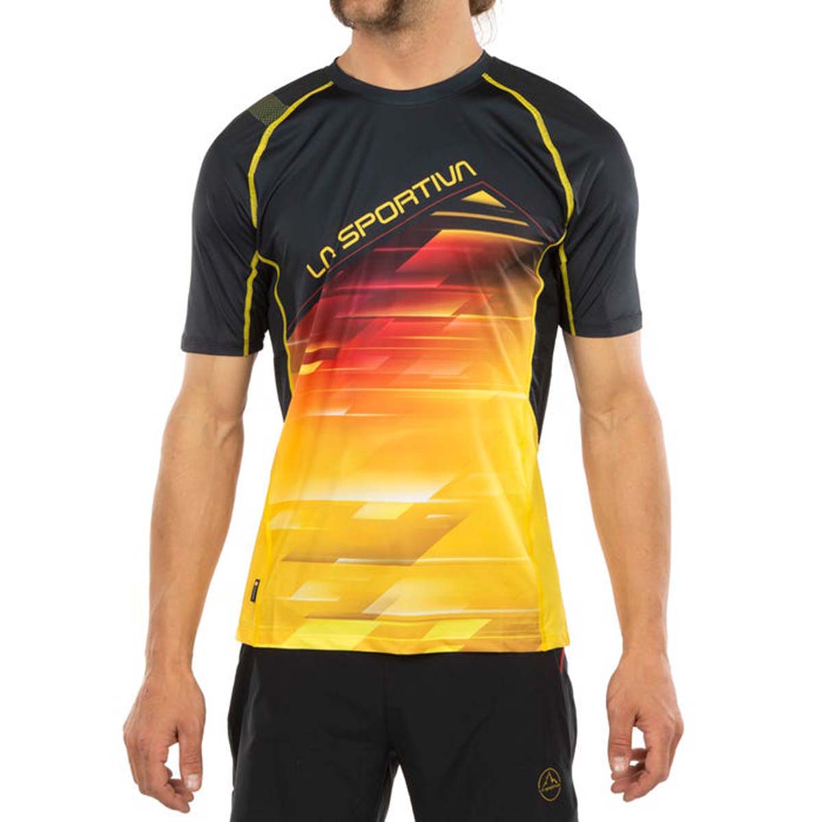 Wave Mens Running T-Shirt Black