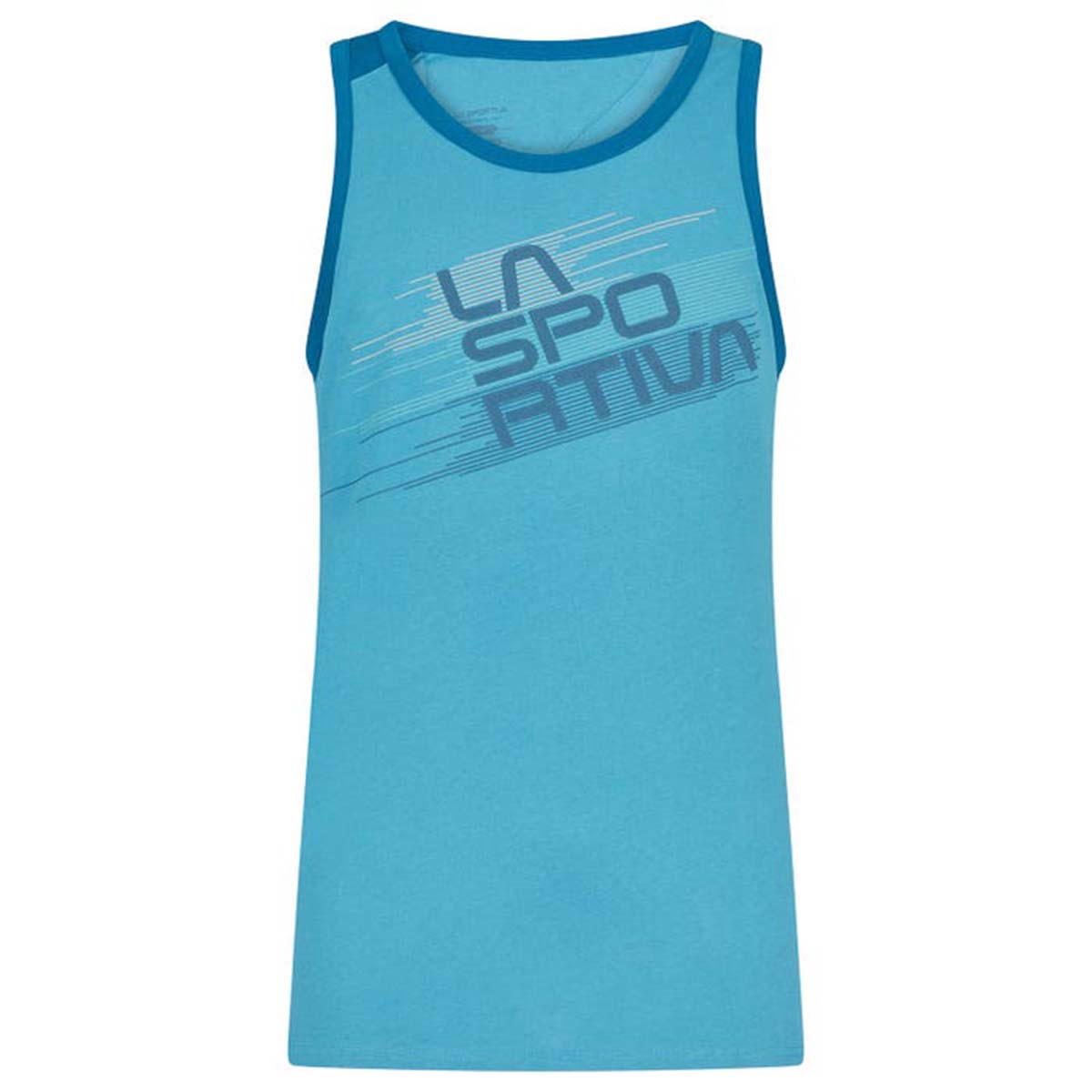Stripe Mens Climbing Tank Top Blue
