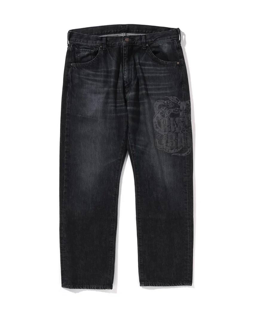 Year of Snake Relaxed Fit Denim Pants