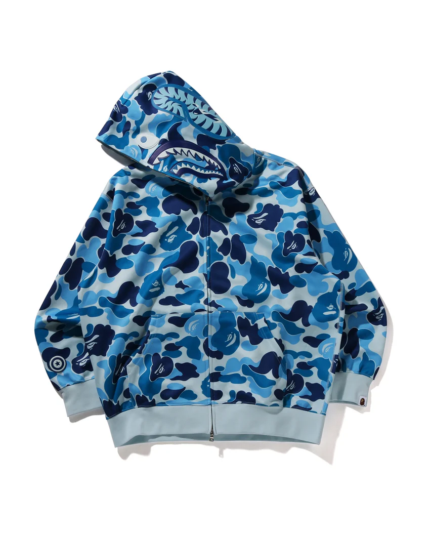 Abc Camo Rayon Relaxed Fit Shark Full Zip Hoodie