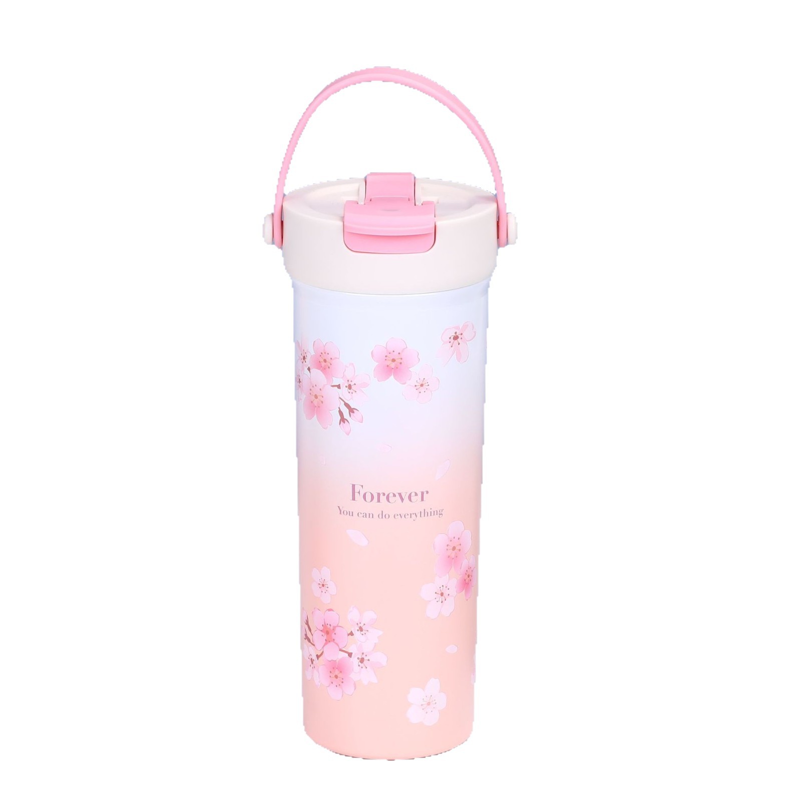 Cherry Blossom Pattern Tumbler with Handle