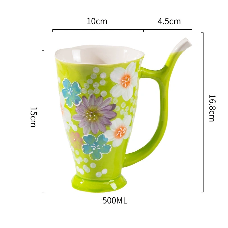 Floral Straw Ceramic Mug