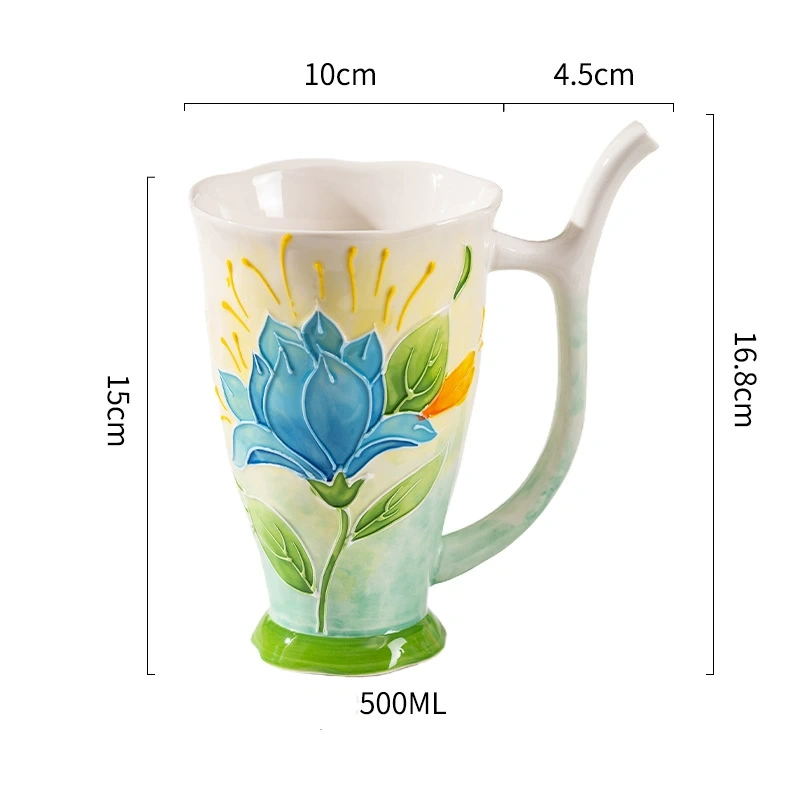 Floral Straw Ceramic Mug