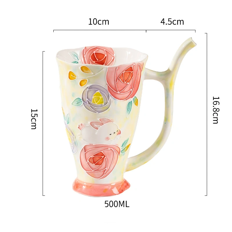 Floral Straw Ceramic Mug