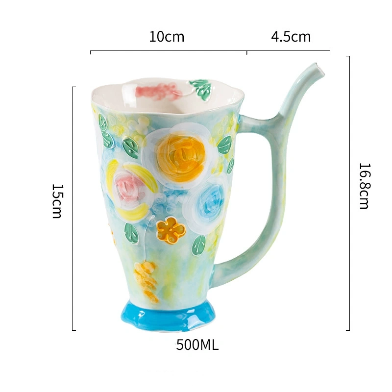 Floral Straw Ceramic Mug