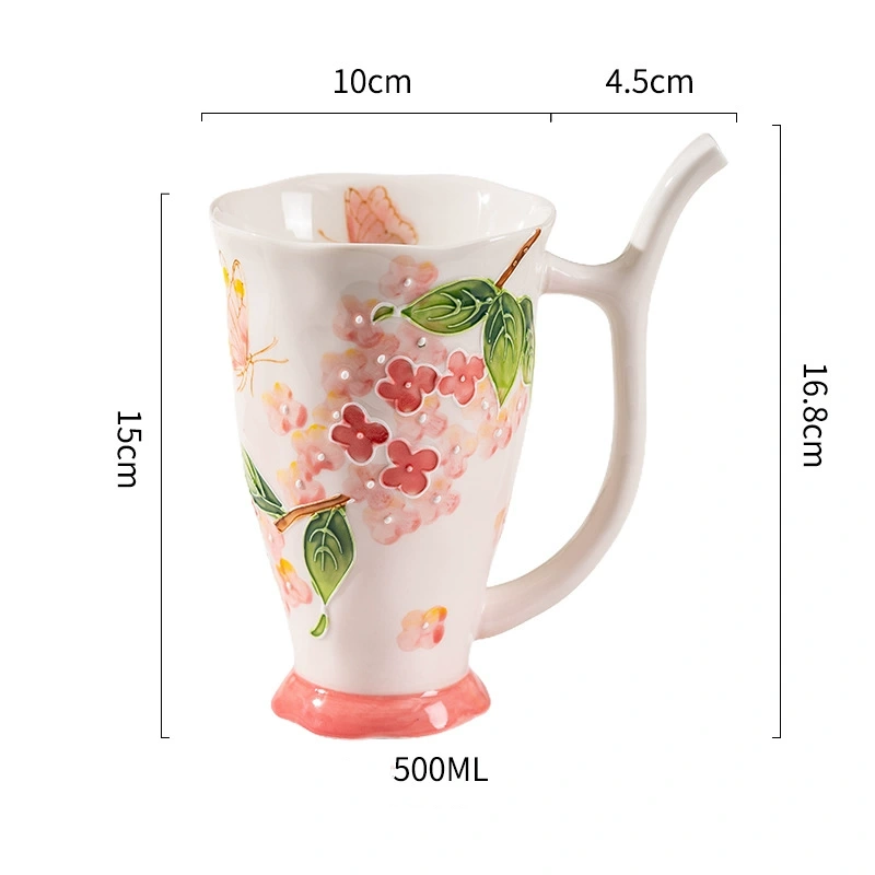 Floral Straw Ceramic Mug