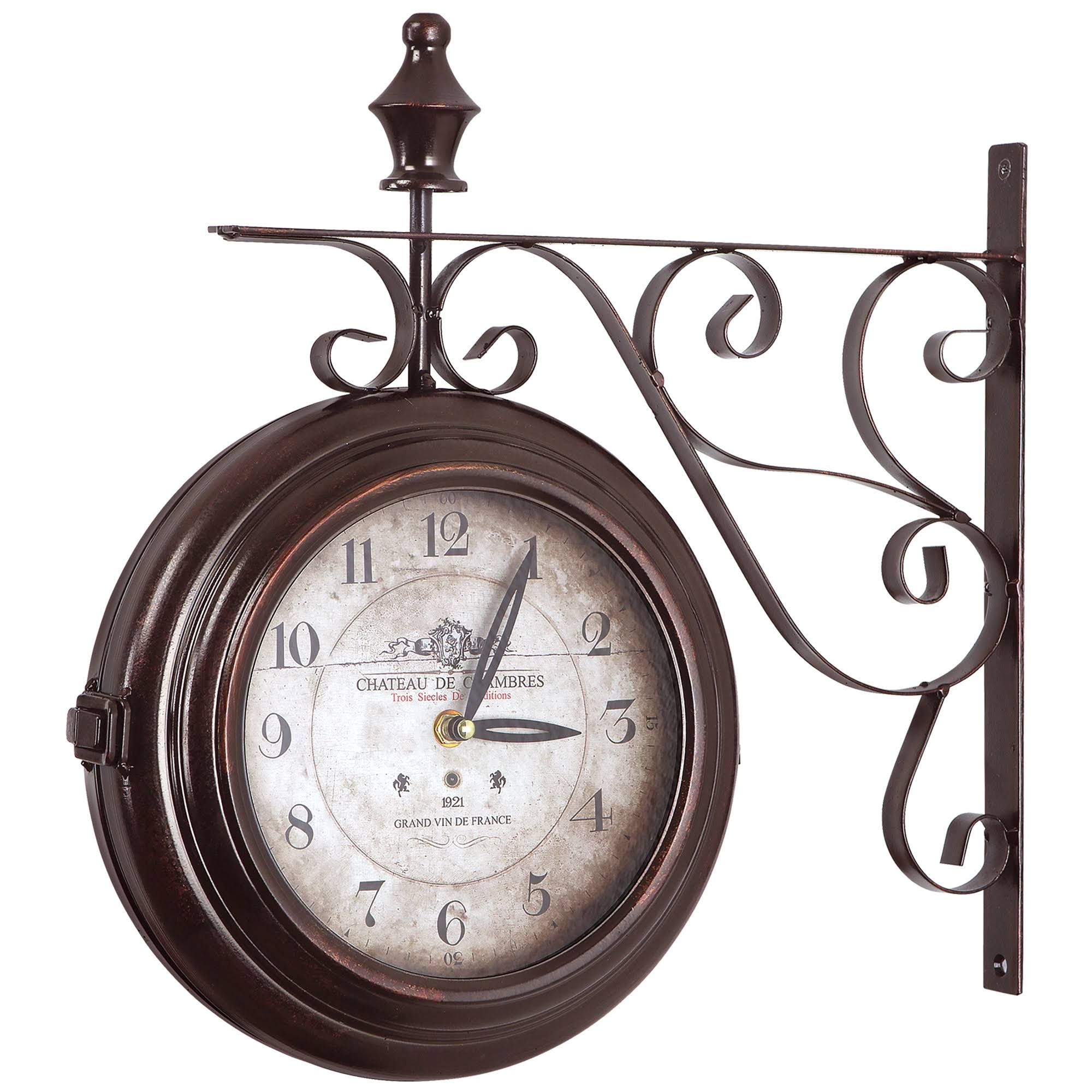 Yosemite Home Decor CLKA1B359 Double Sided Iron Wall Clock