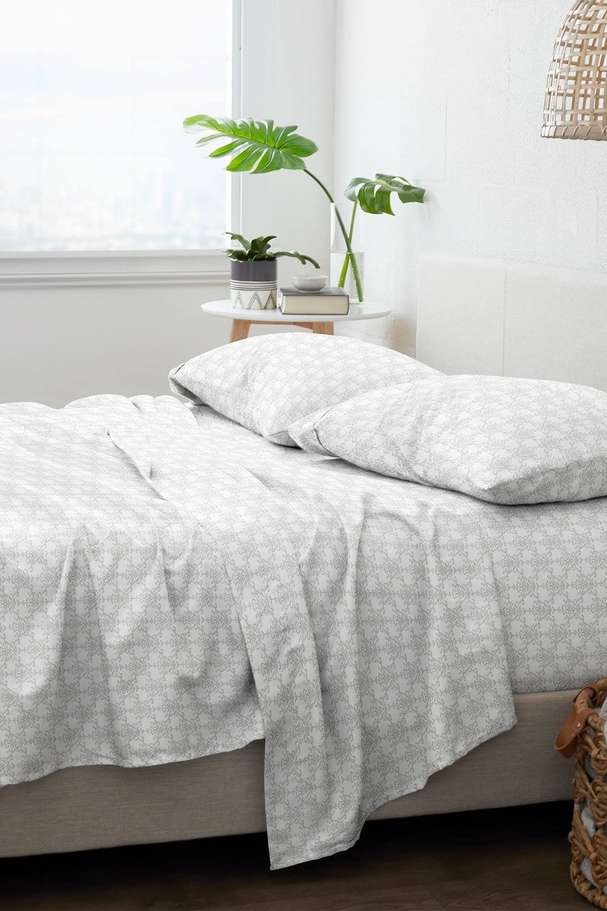 Home Collection Premium Ultra Soft Soft Bouquet Pattern 4 Piece Bed Sheets Set