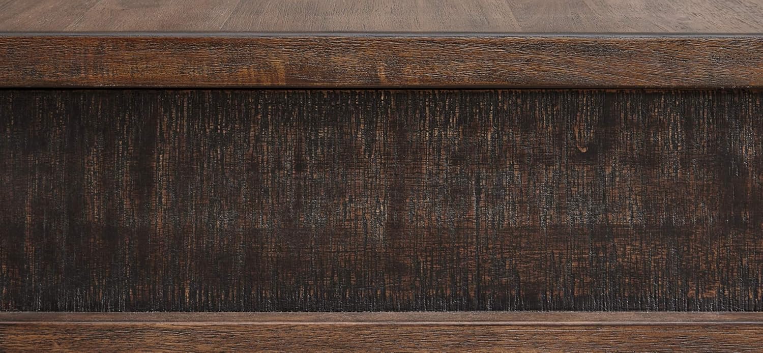 Signature Design by Ashley Stanah Rustic Chair Side End Table with 2 Outlets & 2 USB Charging Ports, Two-Tone Brown