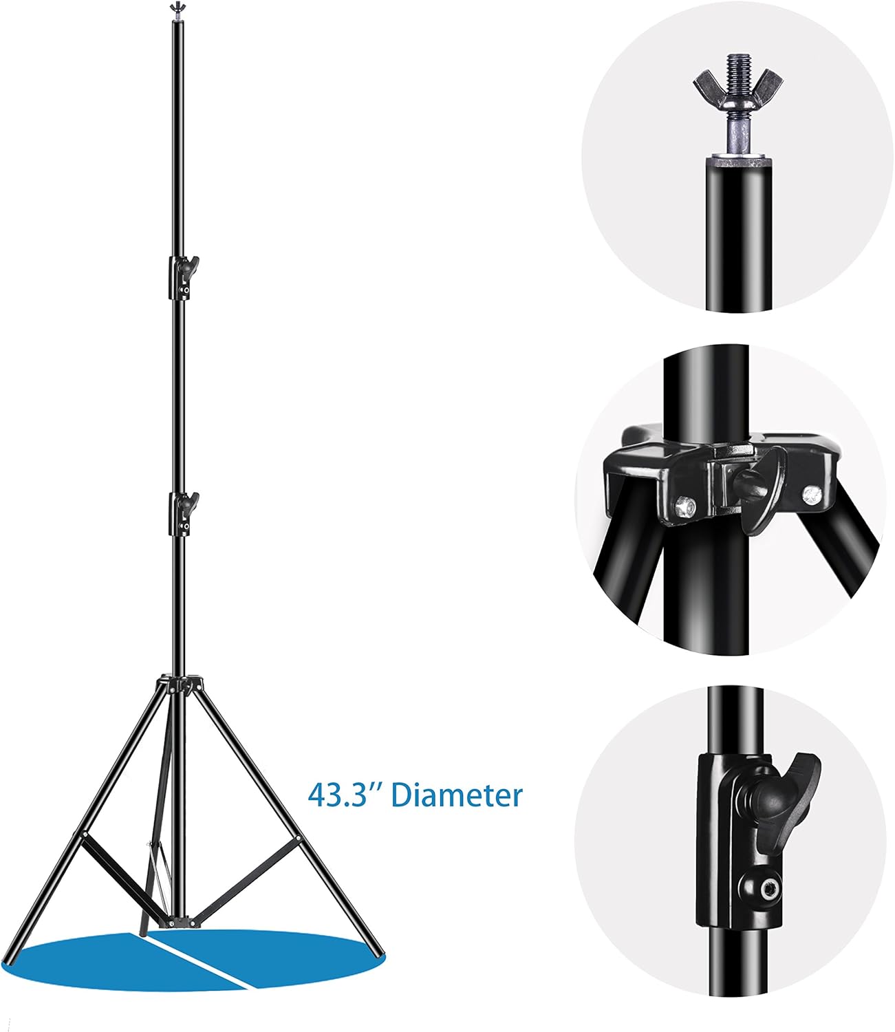 Emart Triple Crossbar 10 ft Wide 8.5 ft Height Backdrop Stand, Photo Video Studio Heavy Duty Adjustable Photography Muslin Background Support System Kit - 3 in 1 Multi Backdrop Stand