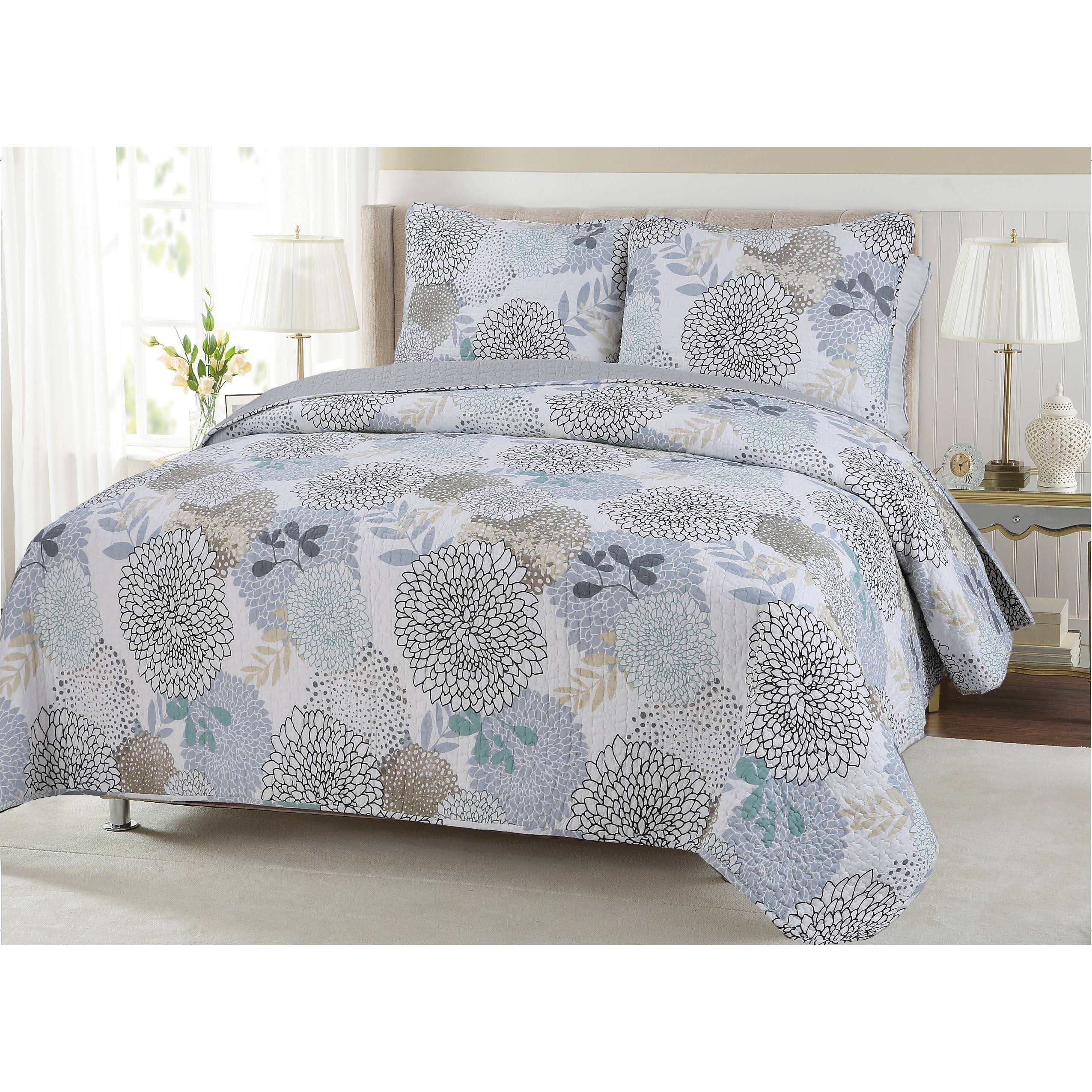Copper Grove Dehiwala Floral Cotton 3-Piece Quilt Set - Twin