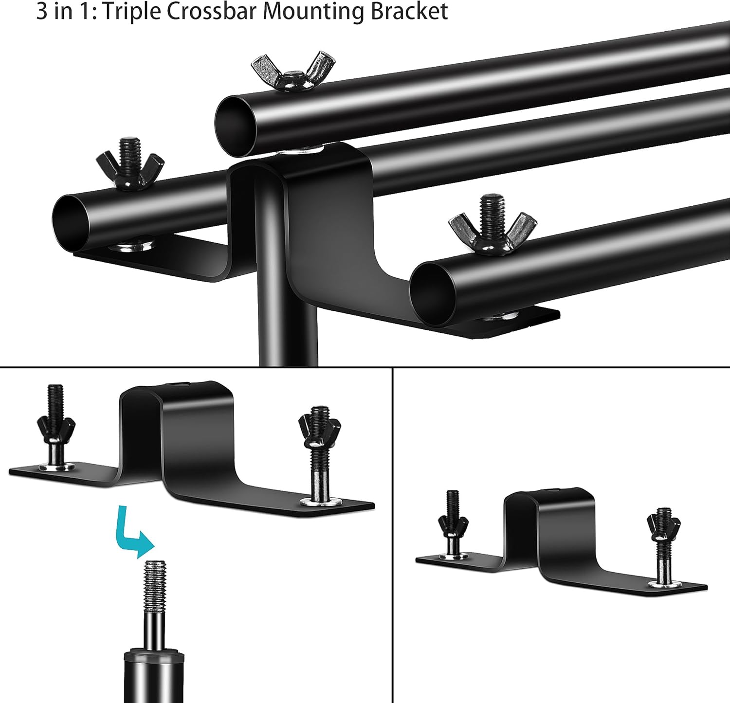 Emart Triple Crossbar 10 ft Wide 8.5 ft Height Backdrop Stand, Photo Video Studio Heavy Duty Adjustable Photography Muslin Background Support System Kit - 3 in 1 Multi Backdrop Stand