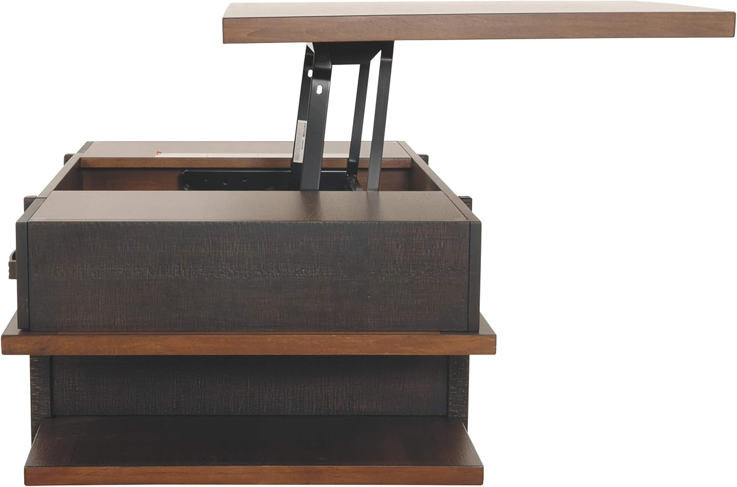 Signature Design by Ashley Stanah Rustic Chair Side End Table with 2 Outlets & 2 USB Charging Ports, Two-Tone Brown