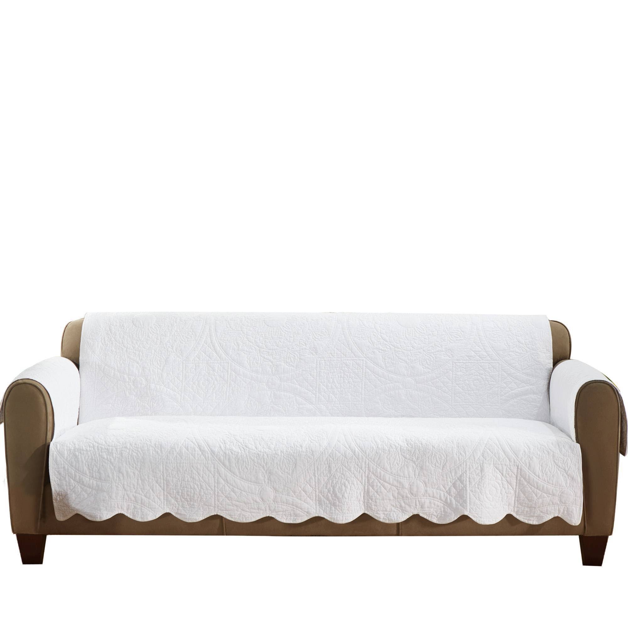 SureFit Quilted Sofa Pet Cover in White