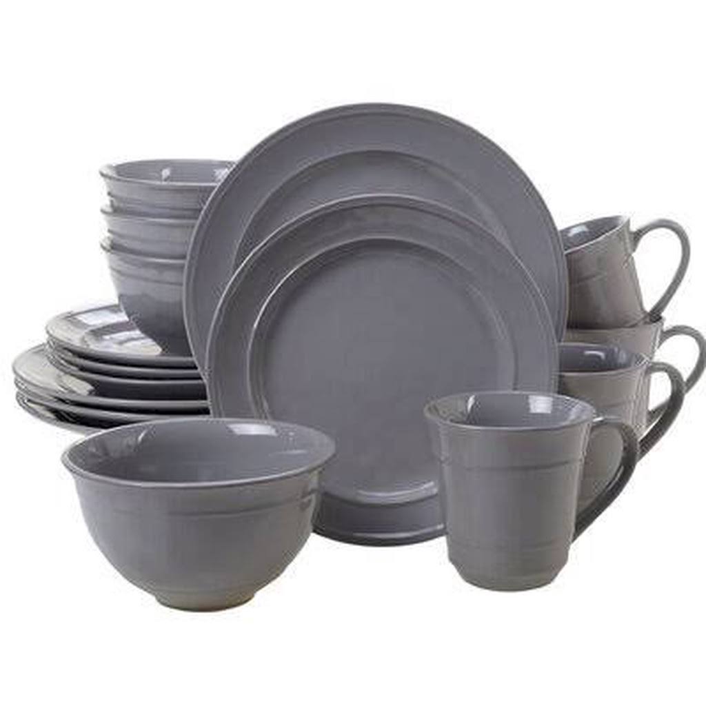 Artim 16 Piece Dinnerware Set, Service for 4 Color Gray