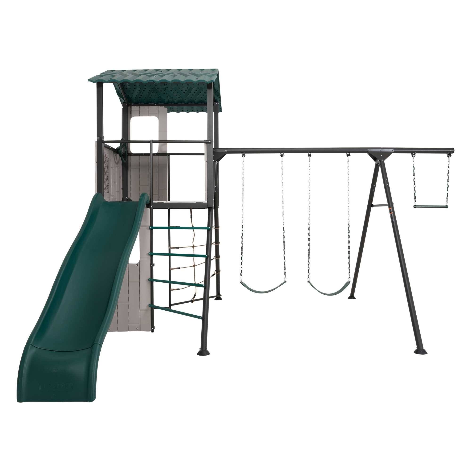 Lifetime 90913 Adventure Clubhouse Swing Set, Brown/Green