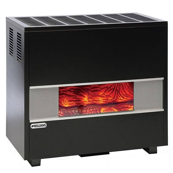 Williams 65,000 BTU Fireplace Front Natural GAS Room Heater, Black