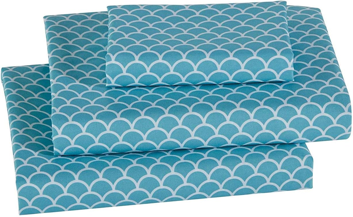 Home Collection Queen Size Comforter and sheet Set Mermaid Treasure Sea Life Sea Stars Jewelry for Girls/Teens Aqua Blue Pink Green Princess of The sea New