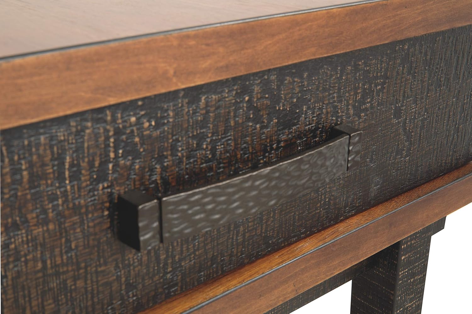 Signature Design by Ashley Stanah Rustic Chair Side End Table with 2 Outlets & 2 USB Charging Ports, Two-Tone Brown