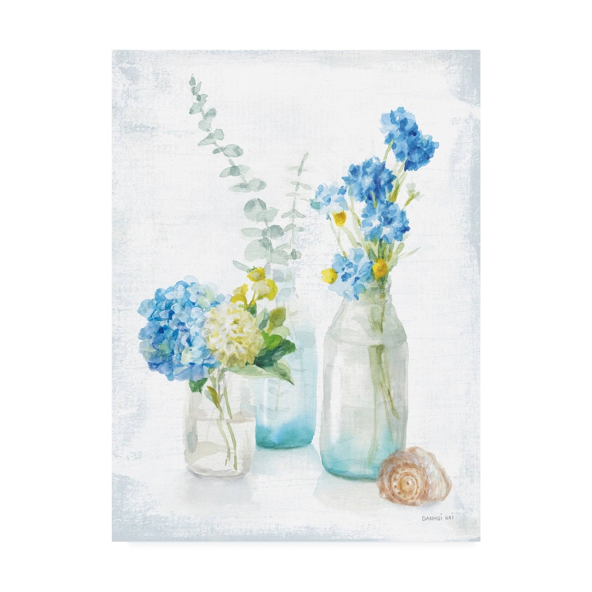 Danhui Nai 'Beach Cottage Florals III' Canvas Art 35x47