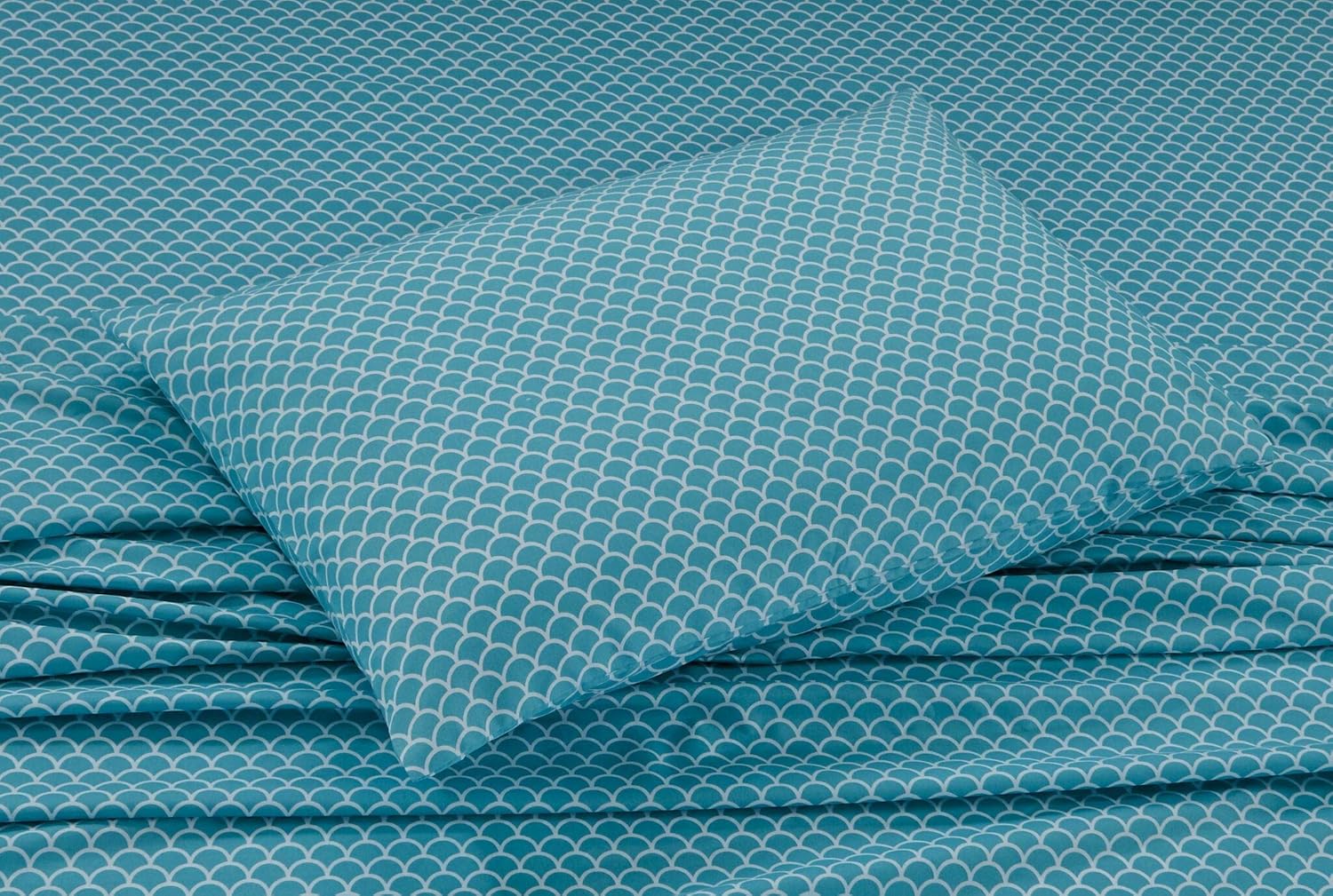 Home Collection Queen Size Comforter and sheet Set Mermaid Treasure Sea Life Sea Stars Jewelry for Girls/Teens Aqua Blue Pink Green Princess of The sea New