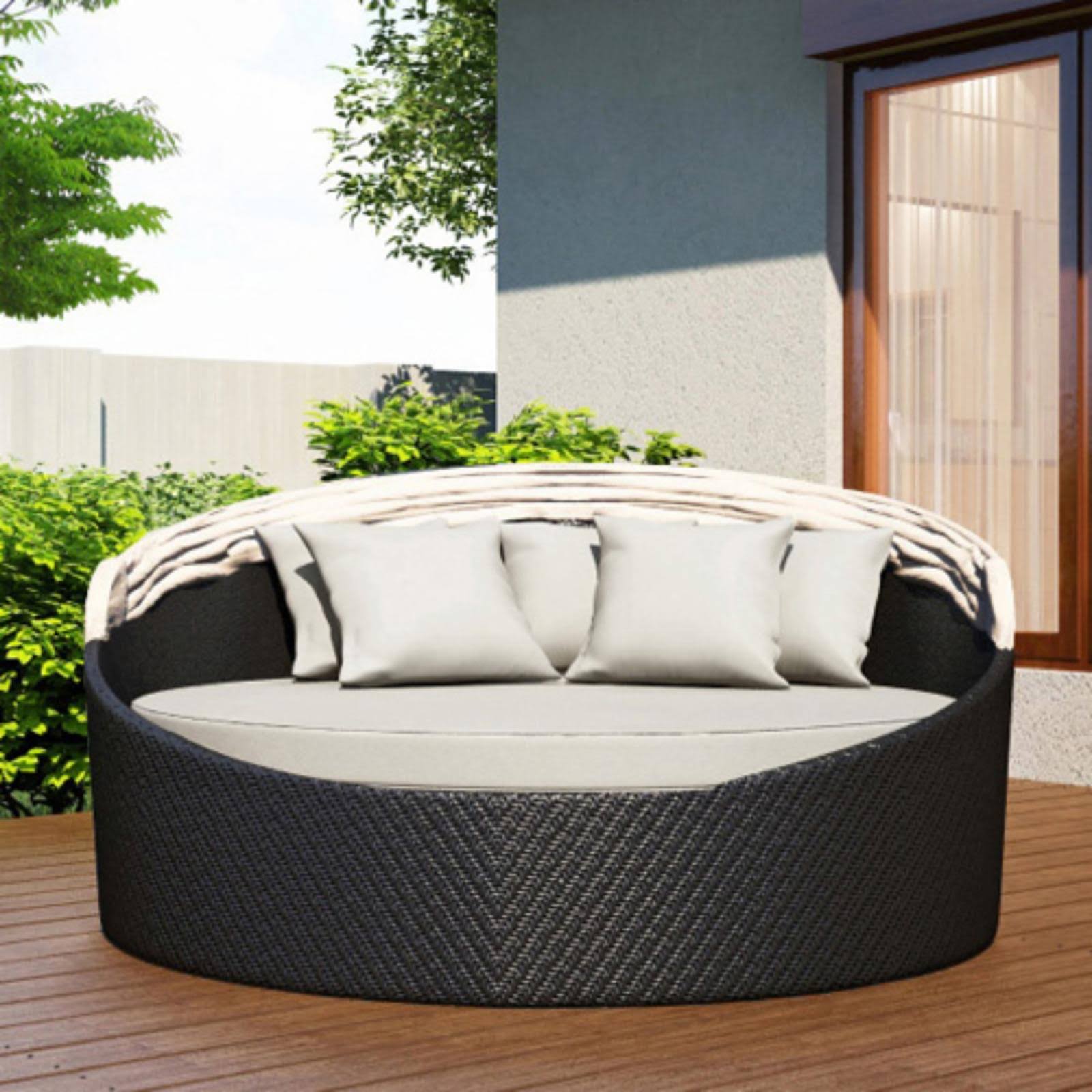 Harmonia Living Wink Canopy Patio Daybed in Canvas Natural