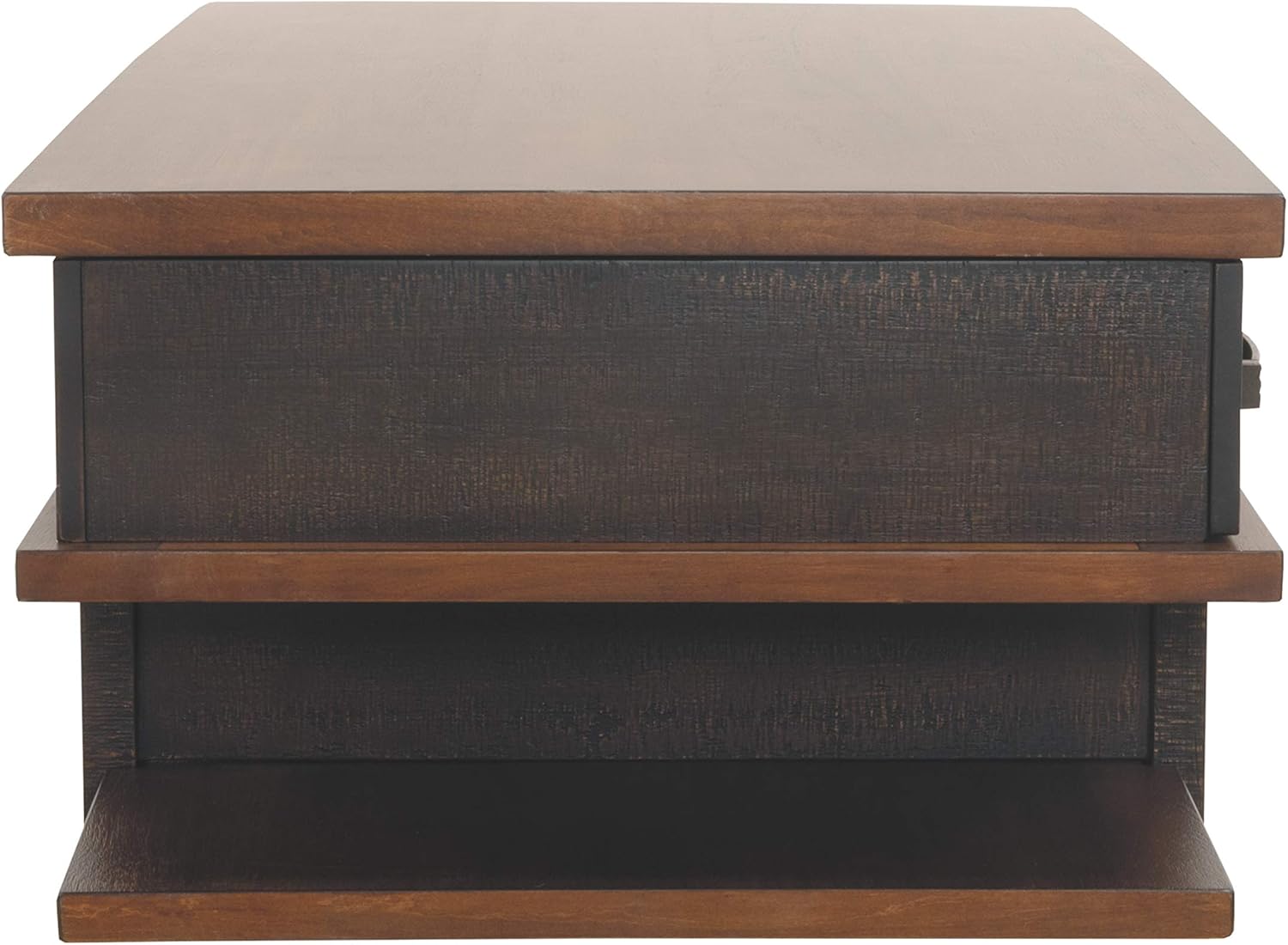 Signature Design by Ashley Stanah Rustic Chair Side End Table with 2 Outlets & 2 USB Charging Ports, Two-Tone Brown