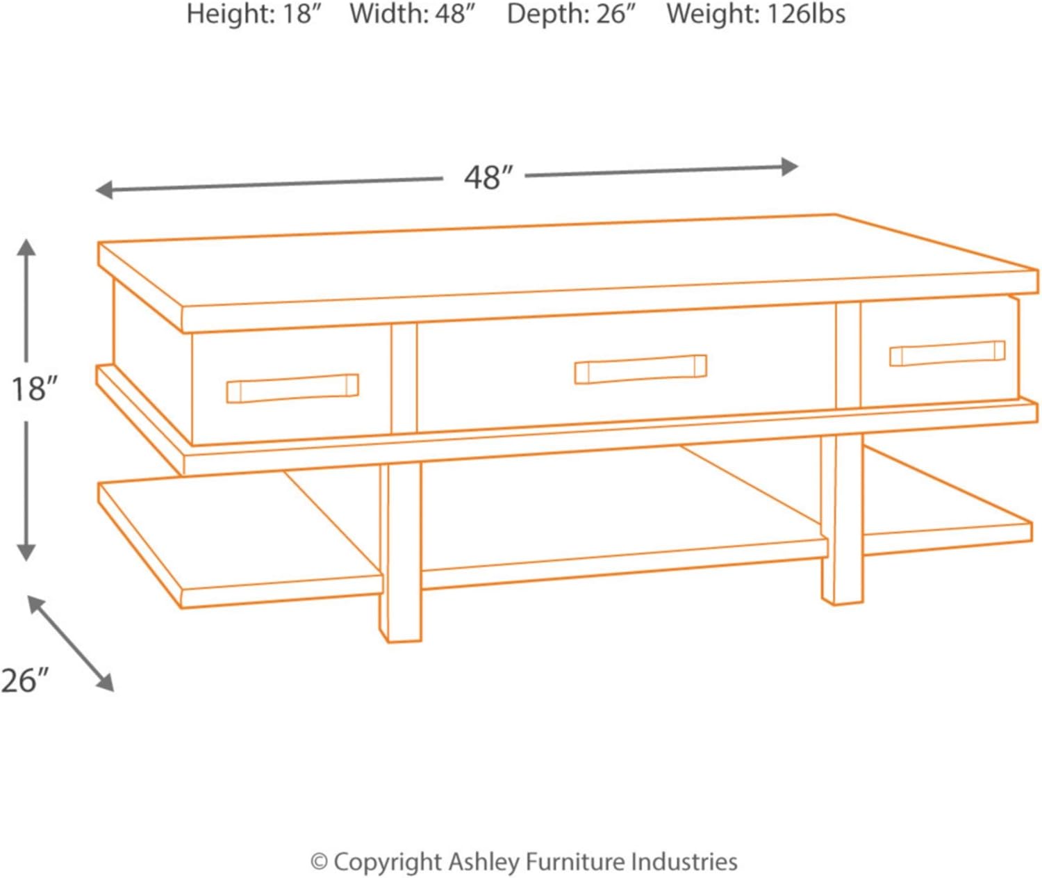 Signature Design by Ashley Stanah Rustic Chair Side End Table with 2 Outlets & 2 USB Charging Ports, Two-Tone Brown
