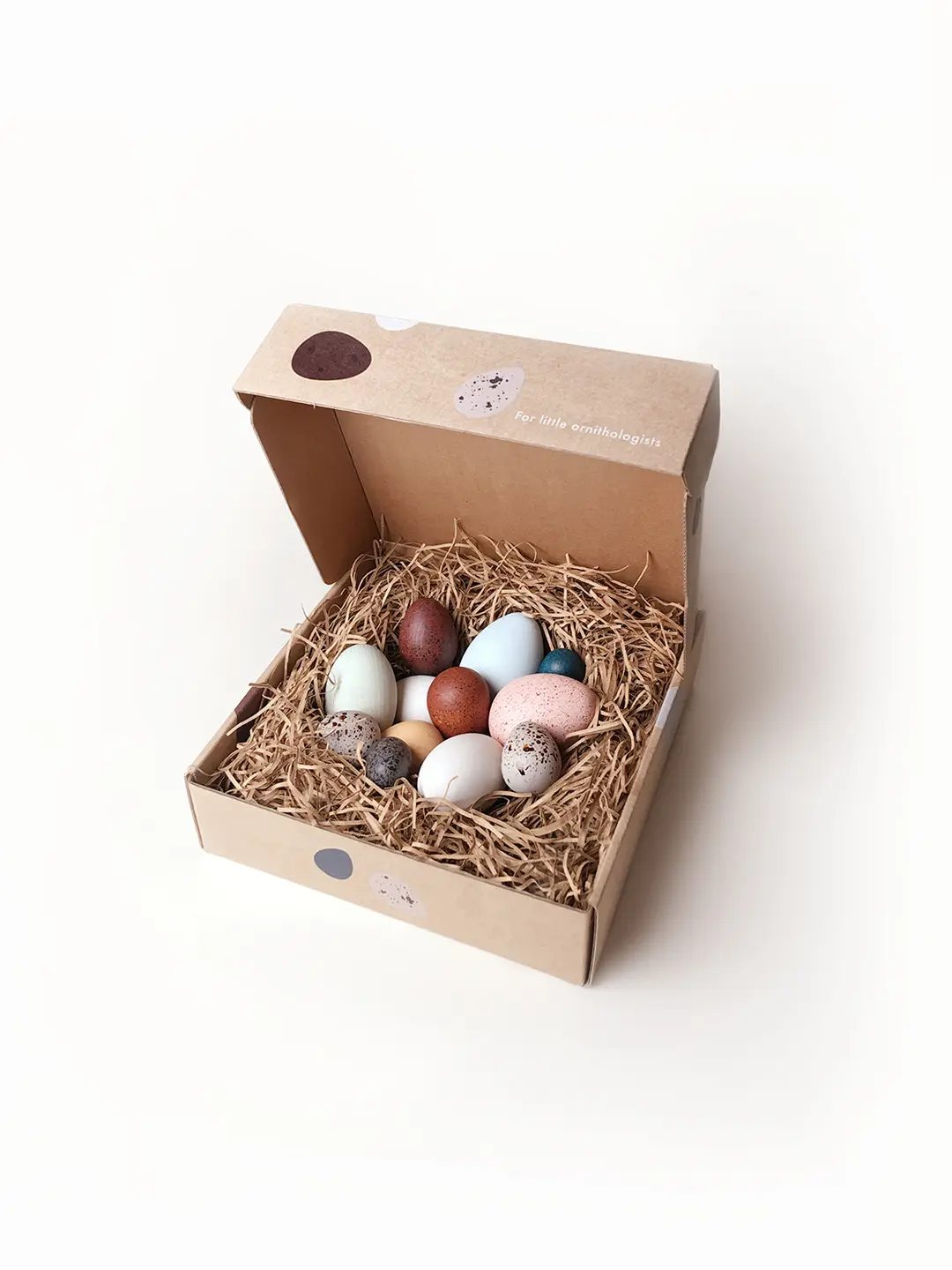 A Dozen Wooden Bird Eggs - Moon Picnic