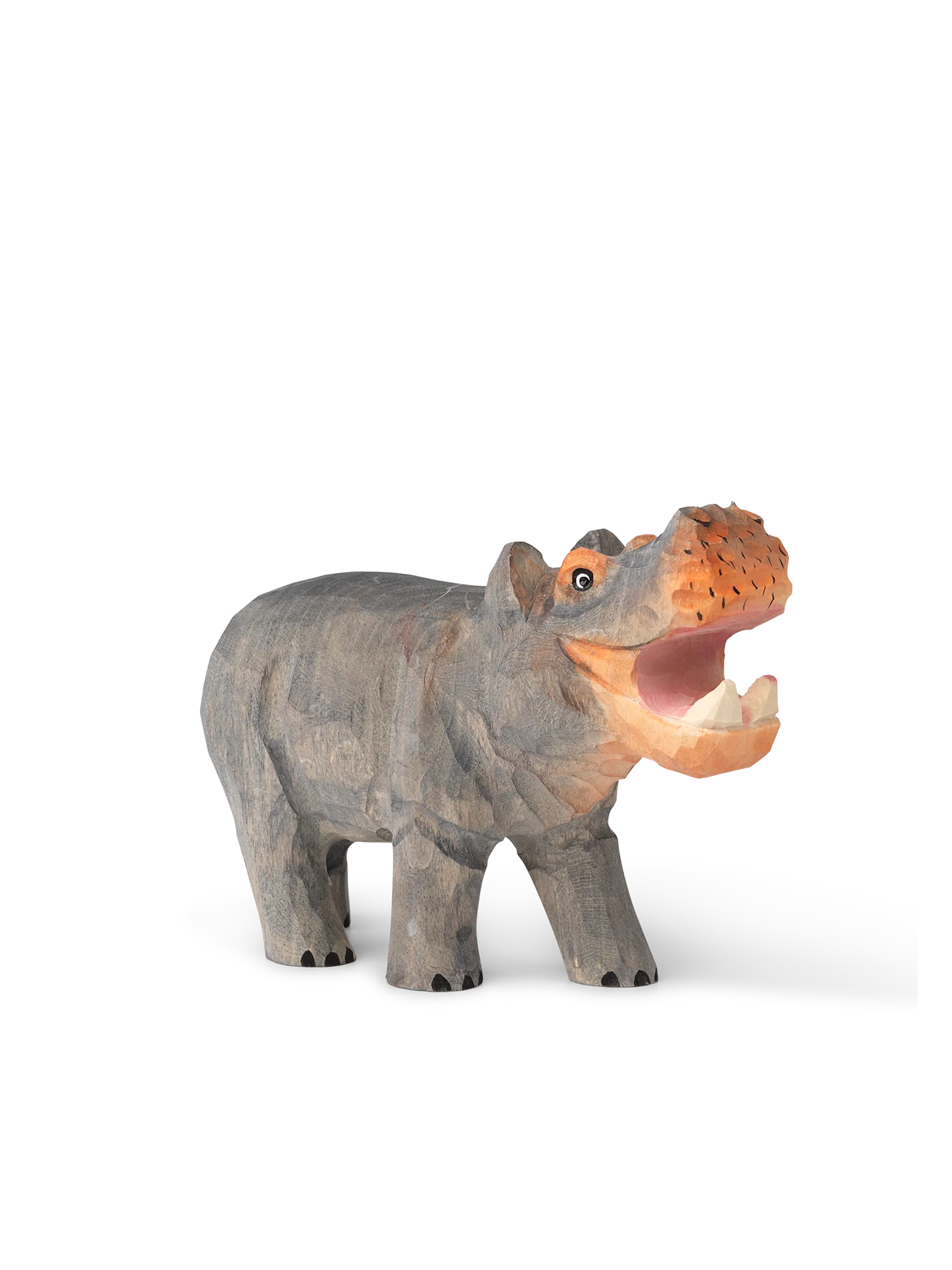 Hand Carved Wooden Hippo